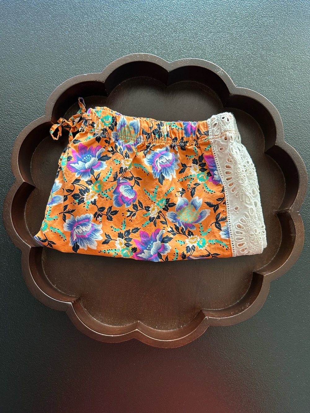 Women's Love By Gap Floral Embroidered Trim Pajama Shorts Size M